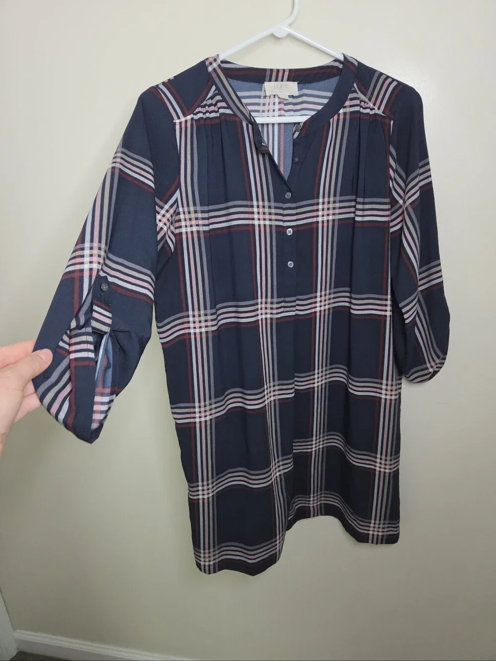 Women's Loft Outlet  Plaid Dress Sz Petite Medium